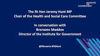 In conversation with Jeremy Hunt MP