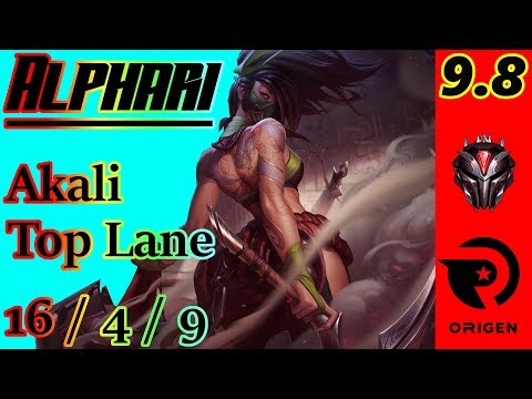 Alphari as Akali Top Lane | S9 Patch 9.8 | Full Gameplay
