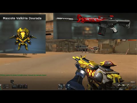 CrossFire - M4A1-S-Liga Metálica Ouro + Mascote Valkíria Dourada