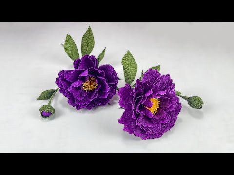 🌸 How to Make Realistic Peony Crepe Paper Flowers | Easy DIY Tutorial by Bophahandmade