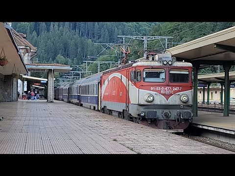 Train activity in Sinaia Royal Station, summer 2021
