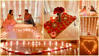 Anniversary Surprise for Husband | Candle Light Dinner at Home | Romantic Room Decoration | Kavya