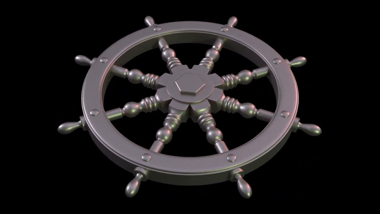 Ship Steering Wheel 3D Print Model