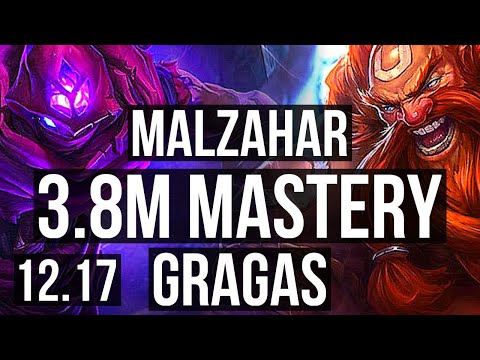 MALZAHAR vs GRAGAS (MID) | 3.8M mastery, 800+ games, 10/3/14, Legendary | EUW Master | 12.17