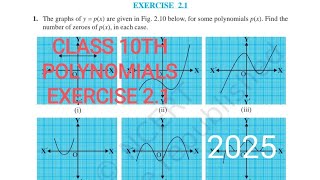 Class 10th polynomials exercise 2.1 question 1