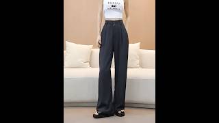 Jaqmine - High Rise Plain Wide Leg Suit Pants (Various Designs)
