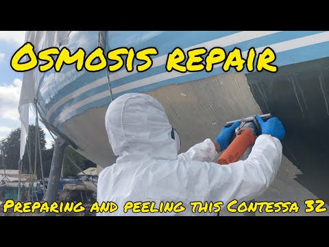 Starting the Osmosis repair on this Contessa 32 refit (Project Lottie Ep5)