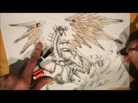 TIME TO DRAW! MECH MANTIS DRAGON!! Speed Drawing