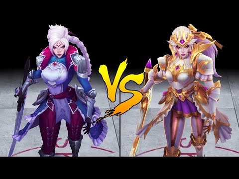 Prestige Battle Queen Diana vs Battle Queen Diana Skin Comparison Spotlight (League of Legends)