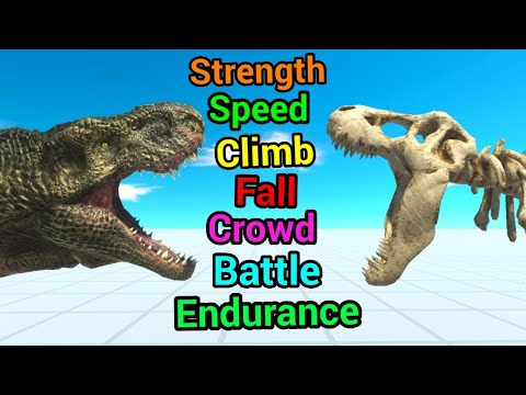 Battle ability T-rex vs Skeleton T-rex Animal Revolt Battle Simulator