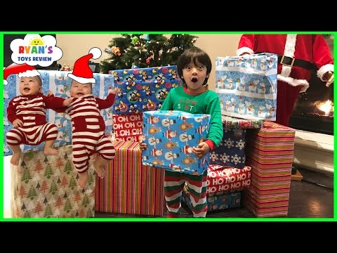 Christmas Morning 2016 Opening Presents with Ryan ToysReview Video