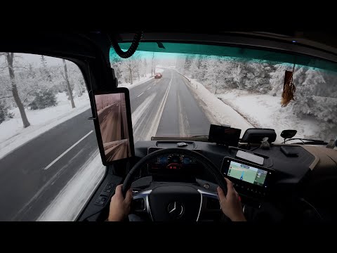 Winterabenteuer mit dem Mercedes Actros L: Eine Fahrt mit Gänsehautfaktor ❄️🚛