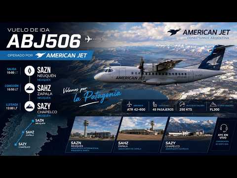 ✈️ ABJ506 | Neuquén → Zapala → Chapelco | Volando por la Patagonia en ATR 42-600🏔️| MSFS2020 EN VIVO