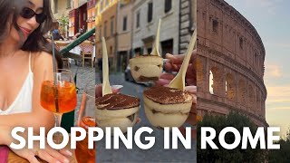 rome italy l luxury shopping, vespa sidecar tour,  visiting the colosseum, pantheon, & local cafes