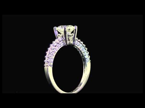 1.60 CTW VS2 DIAMOND SOLITAIRE WITH ACCENTS ENGAGEMENT RING 14K WHITE GOLD