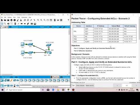 Packet Tracer 4.2.2.11 - Configuring Extended ACLs - Scenario 2
