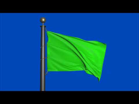 Green flag - Waving in the wind