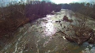 Aerial Views of the Haw River & Glencoe Mill Historic Village - Burlington, NC