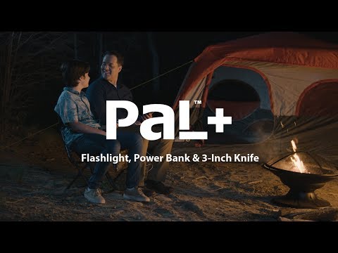 PaL+ - 400 Lumen Rechargeable LED Flashlight, Powerbank, 3-Inch Knife