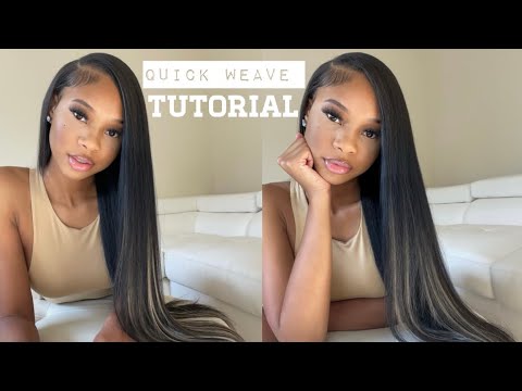 HOW TO: Deep Side Part Quick Weave