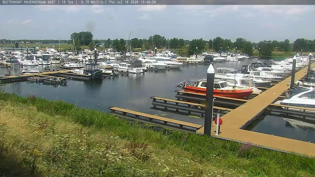 Live webcam view of Roermond Marina Boardwalk View