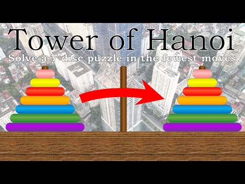 Tower of Hanoi 7 Disc Solution in the Fewest Moves