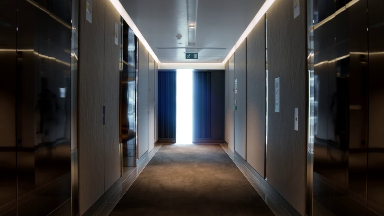 A long corridor taken from the video