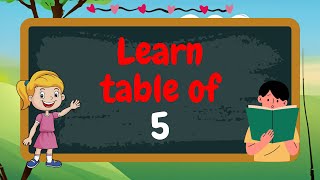 Table of 5 | Table of number 5 | Learn table in English | Math table | multiplication table