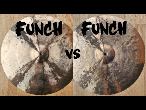 2 X FUNCH OLD K IIIB CLONE RIDE CYMBALS COMPARED (2538 gr / 2600 gr)