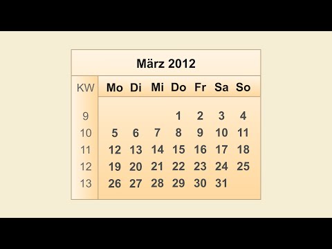 Kalender März 2012