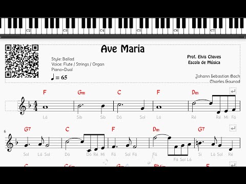 🎼 Ave Maria (2) - 66 - Johann Sebastian Bach - Charles Gounod - Tutorial Partitura Fácil