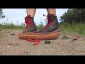 Gronell Hiking Boots Stomp And Destroy 1 18 Modelcar On Leather Cushion