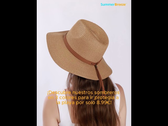 Vídeo relacionado con lifwimner Sombrero de Playa para Mujer, Sombrero de Sol de Paja Plegable ala Ancha, Sombrero de Verano con Visera para Plage Vacances Voyage (FR/ES, Letras, M, Khaki)