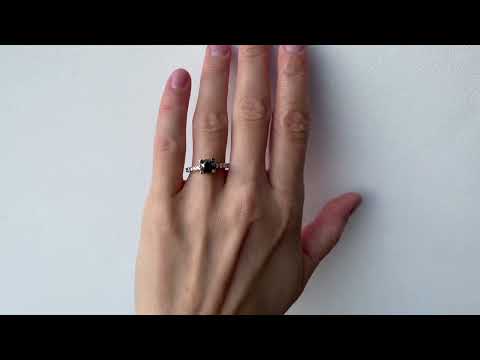 1.5 ct Round Black Diamond Ring with Side and Hidden Pave - Style#5885 - PIERRE