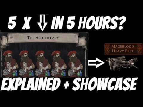 5 X Apothecary / full mageblood farm in 5 hours. + explained how PoE Fast Mageblood farm strategy.