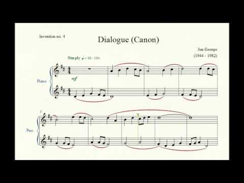 Invention no. 4: Dialogue (Canon) - Jon George - Piano Repertoire 1