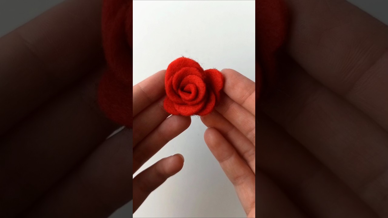 DIY felt rose (tutorial) 🌹🌹🌹#diyrose #diyflower #craft #crafttutorial #craftideas #flowertutorial