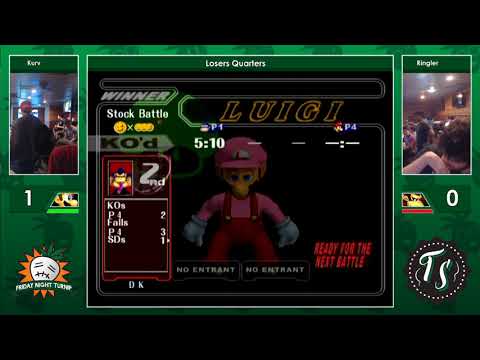 FNT #100 - Kurv (Luigi) Vs Ringler (Donkey Kong) - Smash Melee Losers Quarters