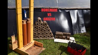 How to make Cardboard Briquettes     Homemade Press Vs Amazon fire logs bricks  #scotland #amazing