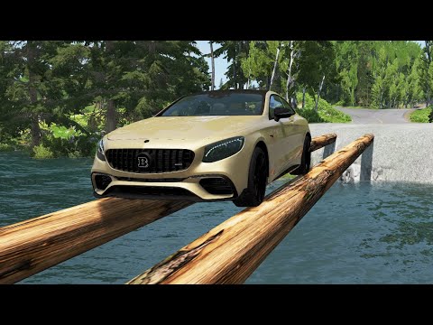 Cars vs Log Bridge | BeamNG.Drive