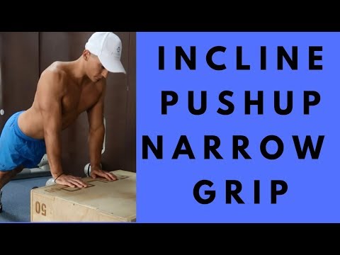 Incline pushup with narrow grip | male