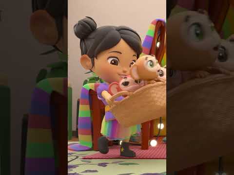 Learn counting with 5 Little Monkeys | 🔤 English Subtitle Cartoon 🔤| #shorts