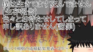 ゆっくり和樹の成績発表動画～2年生～