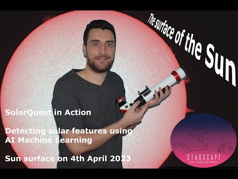 SolarQuest mount and Lunt40 in action with AI for solar features