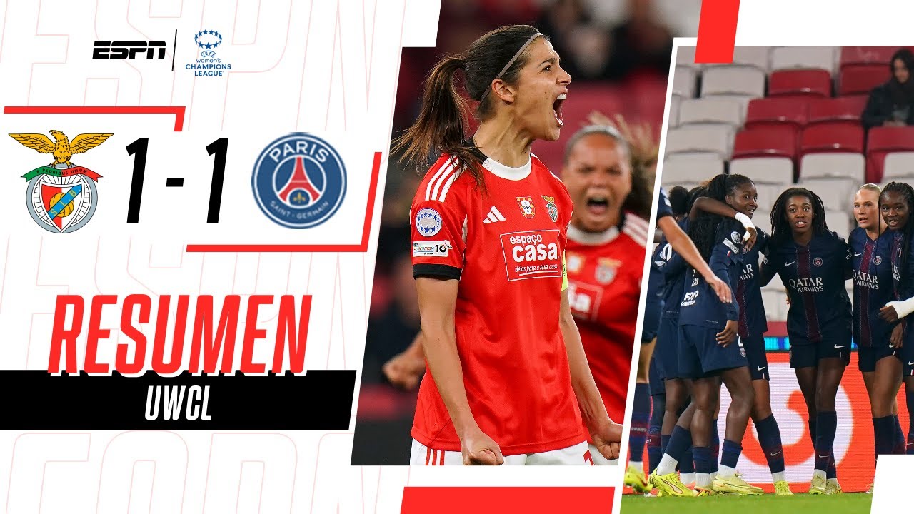 BENFICA Y PSG EMPATARON Y QUEDARON ELIMINADAS DE LA CHAMPIONS FEMENINA | Benfica 1-1 PSG | RESUMEN