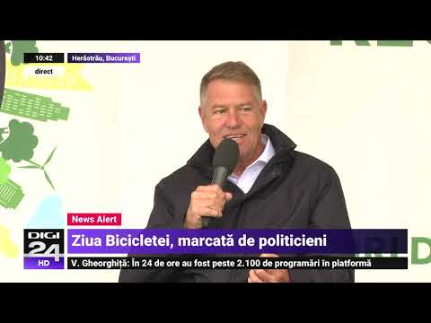 Klaus Iohannis, de Ziua Bicicletei: Trebuie să dăm orașele înapoi oamenilor - Digi24