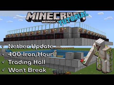 Prowl8413 - Iron Farm + Villager Trading Hall | Minecraft Bedrock | Nether Update 1.16