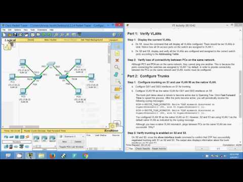 6.2.2.4 Packet Tracer - Configuring Trunks
