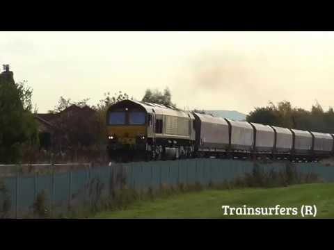 DB Class 66 No. 66035 on 6J46 Peak Forest - Hope St @ Audenshaw Reservoirs on 02.11.16 - HD