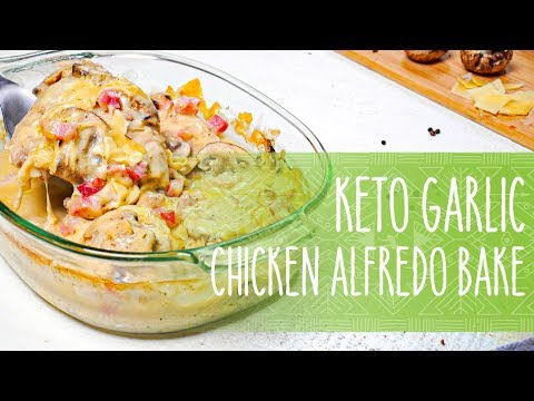 Keto Garlic Chicken Alfredo Bake